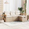 vidaXL Set Divano da Giardino 4 pz con Cuscini Beige in Polyrattan