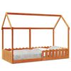vidaXL Giroletto Casetta Bambini Marrone Cera 90x190 cm Massello Pino