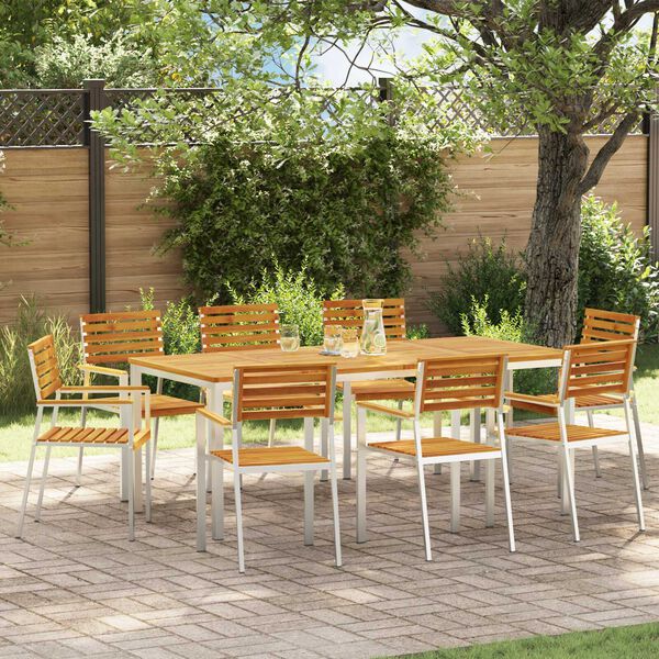 vidaXL Sedia da Giardino 8 pcs Olio Naturale Legno di Acacia Massello