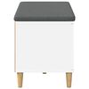 vidaXL Panca per ingresso con cuscino con porta Bianco 80 x 38 x 46 cm