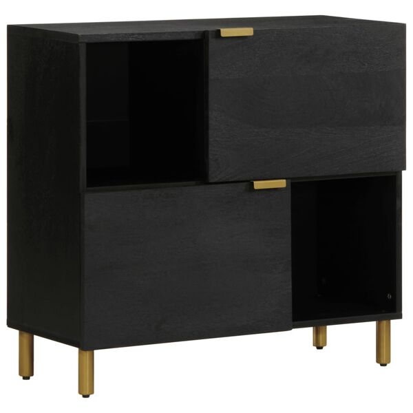 vidaXL Credenza Nera 80x33x75 cm in Legno Multistrato