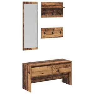 vidaXL Set mobili da ingresso 4 pz Legno vecchio 90 x 31 x 46,5 cm
