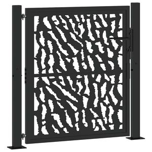 vidaXL Cancello da giardino nero 100x100 cm in acciaio con design a traliccio