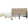 vidaXL Letto con Materasso Crema 140x19 cm in Tessuto