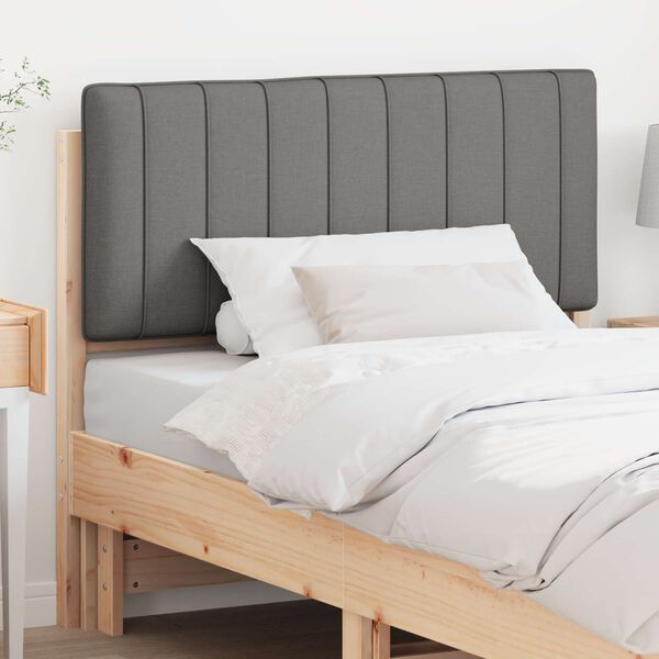 vidaXL Testiera imbottita Marrone e Grigio Chiaro 100 cm Pino massello