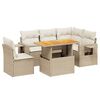 vidaXL Set Divano da Giardino 6 pz con Cuscini Beige in Polyrattan
