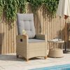 vidaXL Poltrona reclinabile con tavolino 62 x 64 x 112 cm polyrattan