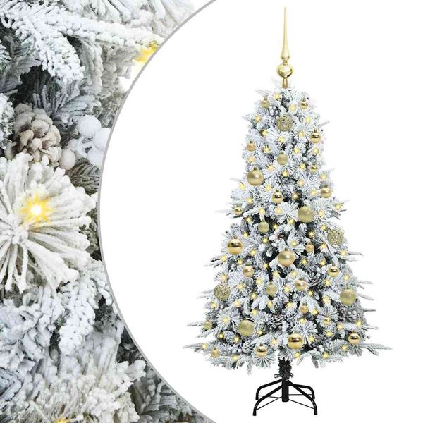 vidaXL Albero di Natale Artificiale con Rami Pieghevoli Bianco 120 cm