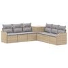 vidaXL Set di divani 7 pz Beige e Grigio Chiaro