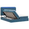 vidaXL Letto con contenitore LED e materasso Blu Scuro 200 x 200 cm