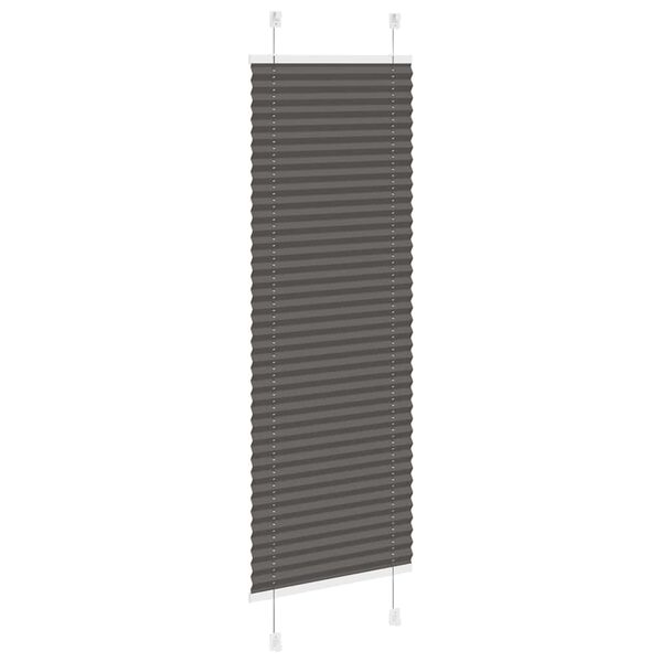 vidaXL Tenda Plissettata Nera 50x100 cm Larghezza Tessuto 49,4 cm