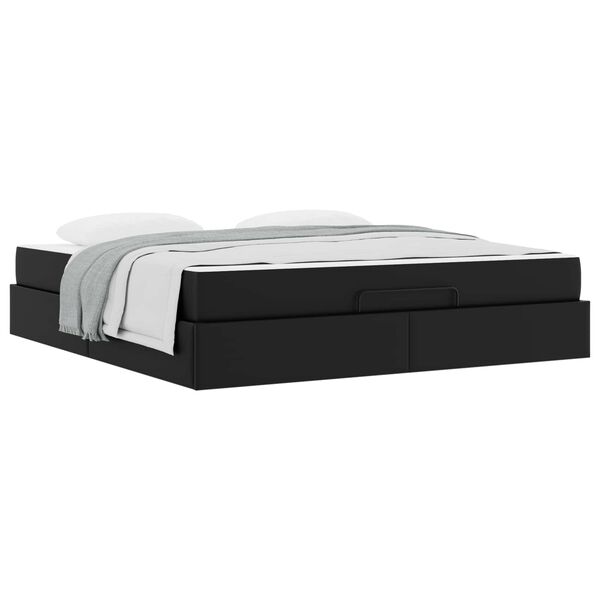 vidaXL Struttura letto con materasso con materasso 2 pcs Nero PVC