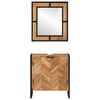 vidaXL Set Mobili da Bagno 2 pz in Ferro e Legno Massello di Acacia