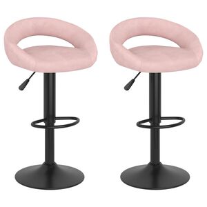 vidaXL Sgabelli da Bar 2 pz Rosa in Velluto