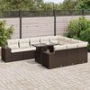 vidaXL Set Divani da Giardino 11 pz con Cuscini Polyrattan Marrone