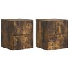 vidaXL Mobiletto da notte a muro 2 pcs Rovere Fumo 33 x 34,5 x 40 cm