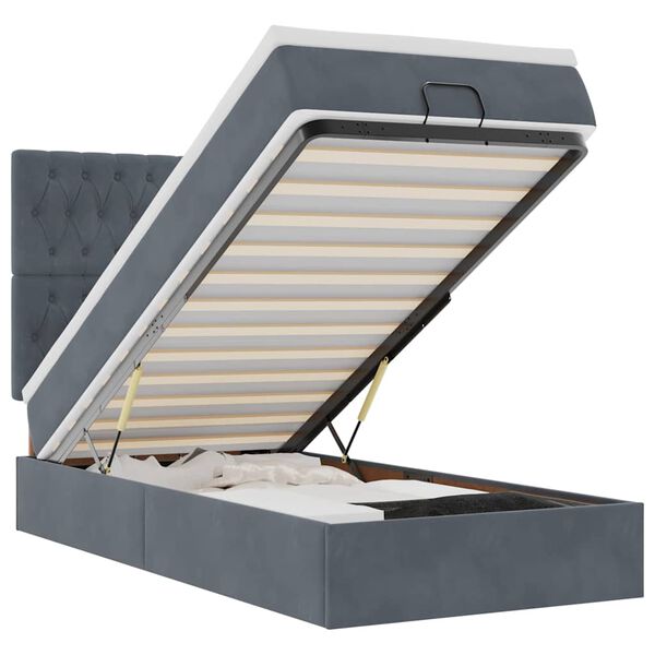 vidaXL Struttura Letto Pouf con Materassi 100x200 cm Velluto