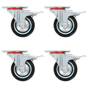 vidaXL Ruote Girevoli con Doppio Freno 4 pz 75 mm