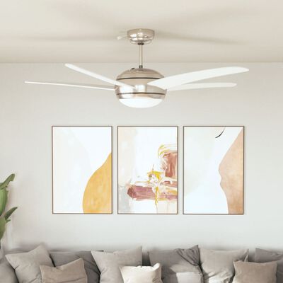 vidaXL Ventilatore da Soffitto Decorato con Luce 128 cm Bianco