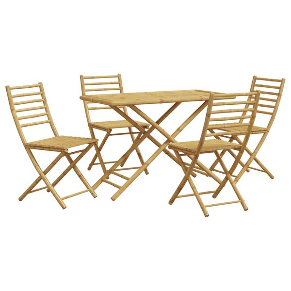 vidaXL Set da Pranzo da Giardino 5 pz in Bambù