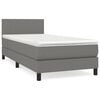 vidaXL Giroletto a Molle con Materasso Grigio Scuro 80x200 cm Tessuto