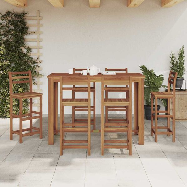 vidaXL Tavolo da Bar in Legno Massello di Acacia 150x70x105 cm