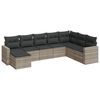vidaXL Set Divano da Giardino 8pz con Cuscini Grigio Chiaro Polyrattan