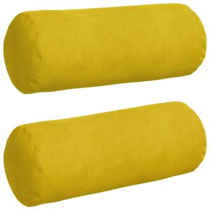vidaXL Cuscini a rullo 2 pcs Giallo Ø 15 x 40 cm Tessuto in Cords