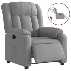 vidaXL Poltrona Elettrica Reclinabile Grigio Chiaro in Tessuto