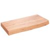 vidaXL Piano Bagno Marrone 60x30x(2-6) cm Legno Massello Trattato