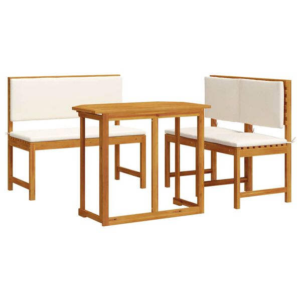 vidaXL Set Bistro da Giardino 3 pcs Marrone Legno di Acacia Massello