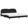 vidaXL Letto Viana con Materasso Nero 200x200 cm in Similpelle