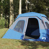 vidaXL Tenda Campeggio 6 Persone Blu Rilascio Rapido Impermeabile