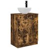 vidaXL Mobile da bagno con lavabo Rovere Fumo 54 x 35 x 83 cm
