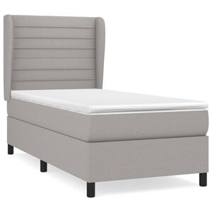 vidaXL Giroletto a Molle con Materasso Grigio Chiaro 80x200 cm Tessuto