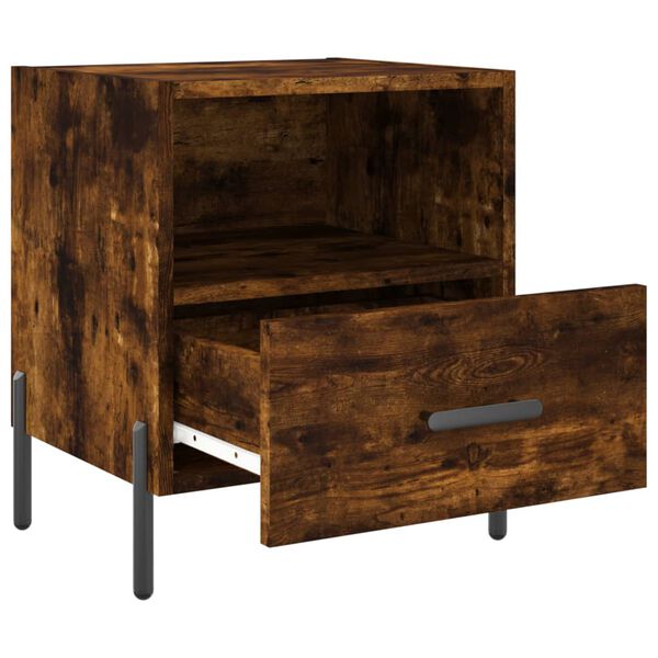 vidaXL Comodino Rovere Fumo 40x35x47,5 cm in Legno Multistrato