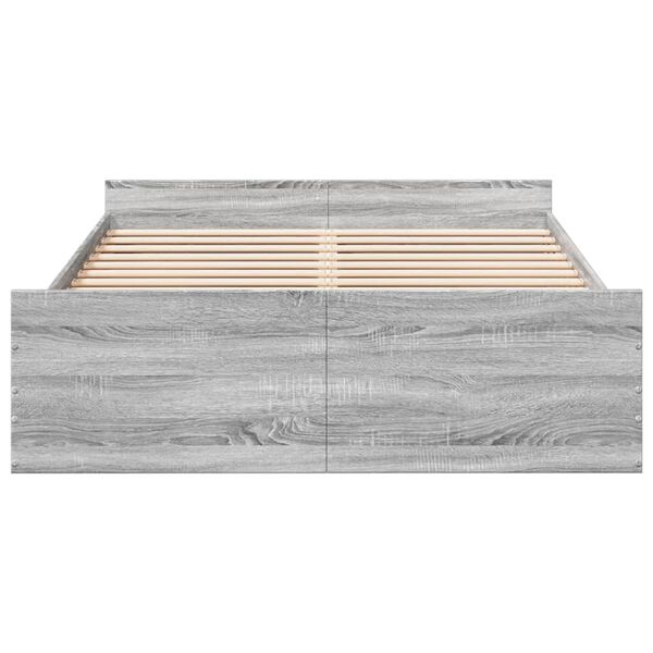 vidaXL Giroletto Cassetti Grigio Sonoma 135x190 cm Legno Multistrato
