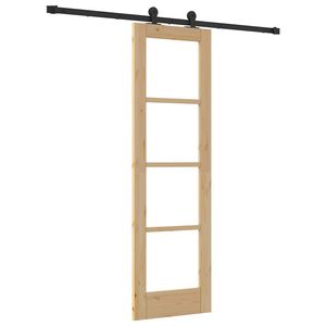 vidaXL Porta scorrevole ORKDAL Naturale e Nero 61 x 198,5 cm