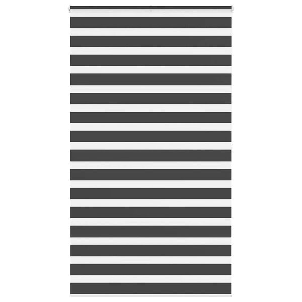 vidaXL Tenda a Rullo Zebra Nero Larghezza Tessuto 125,9 cm Poliestere