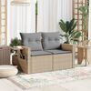 vidaXL Divano da Giardino con Cuscini a 2 Posti Beige in Polyrattan