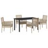 vidaXL Set da Pranzo per Giardino 5 pz Beige polyrattan