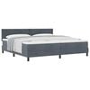 vidaXL Letto a molle con materasso Grigio scuro 200 x 200 cm Velluto