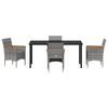 vidaXL Set da Pranzo per Giardino con cuscino 5 pcs Grigio polyrattan
