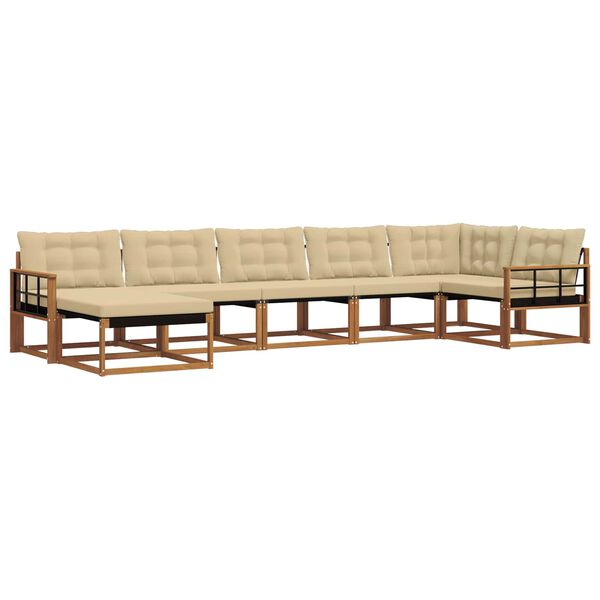 vidaXL Set di divani da esterno con cuscino 21 pcs Naturale e Beige