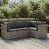 vidaXL Set Divani da Giardino 4 pz con Cuscini in Polyrattan Grigio