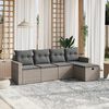 vidaXL Set Divano da Giardino 5 pz con Cuscini Grigio in Polyrattan