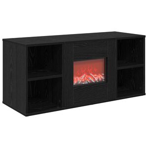 vidaXL Caminetto elettrico Rovere Nero 100 x 37 x 45,5 cm