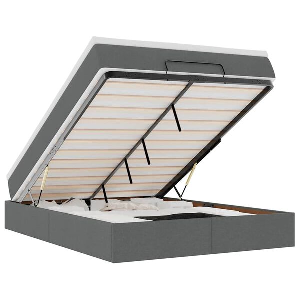 vidaXL Struttura Letto Pouf con Materasso 140x200 cm in Tessuto