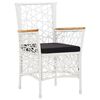 vidaXL Set da Pranzo da Giardino 5 pz in Polyrattan Bianco