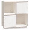 vidaXL Credenza Bianca 74x35x80 cm in Legno Massello di Pino